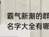 霸气新潮的群名字大全 霸气新潮的群名字大全有哪些