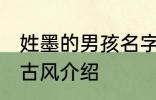 姓墨的男孩名字古风 姓墨的男孩名字古风介绍