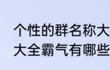 个性的群名称大全霸气 个性的群名称大全霸气有哪些